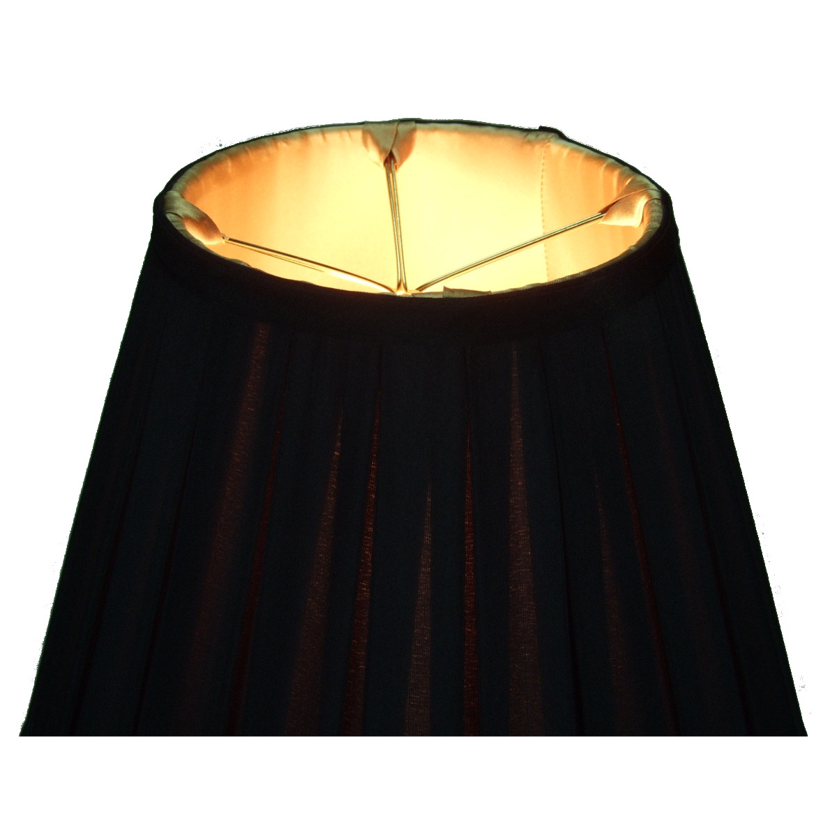 Home Concept 6x12x9 Black Empire Lampshade with Gold Liner 061209EBBK